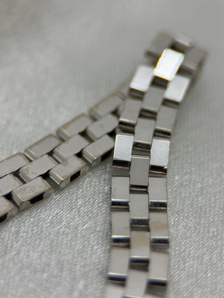 18K Grindlänk armband i vitguld – 18.3g, 19 cm