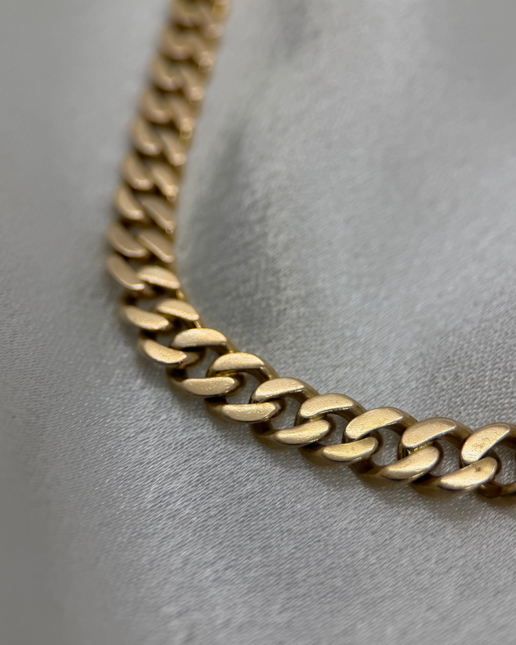 18K Graduated Flat Panzar Link Necklace – 33.4g, 48.2 cm