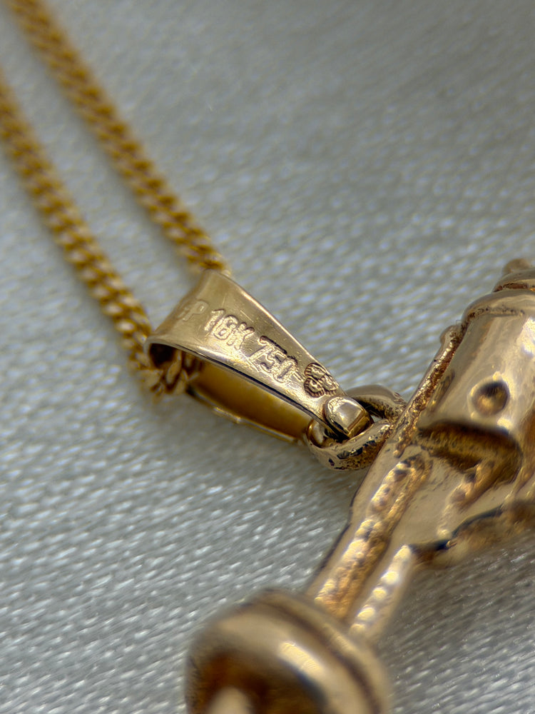 18K Pendant – Pistol with Knot, 2.5 cm