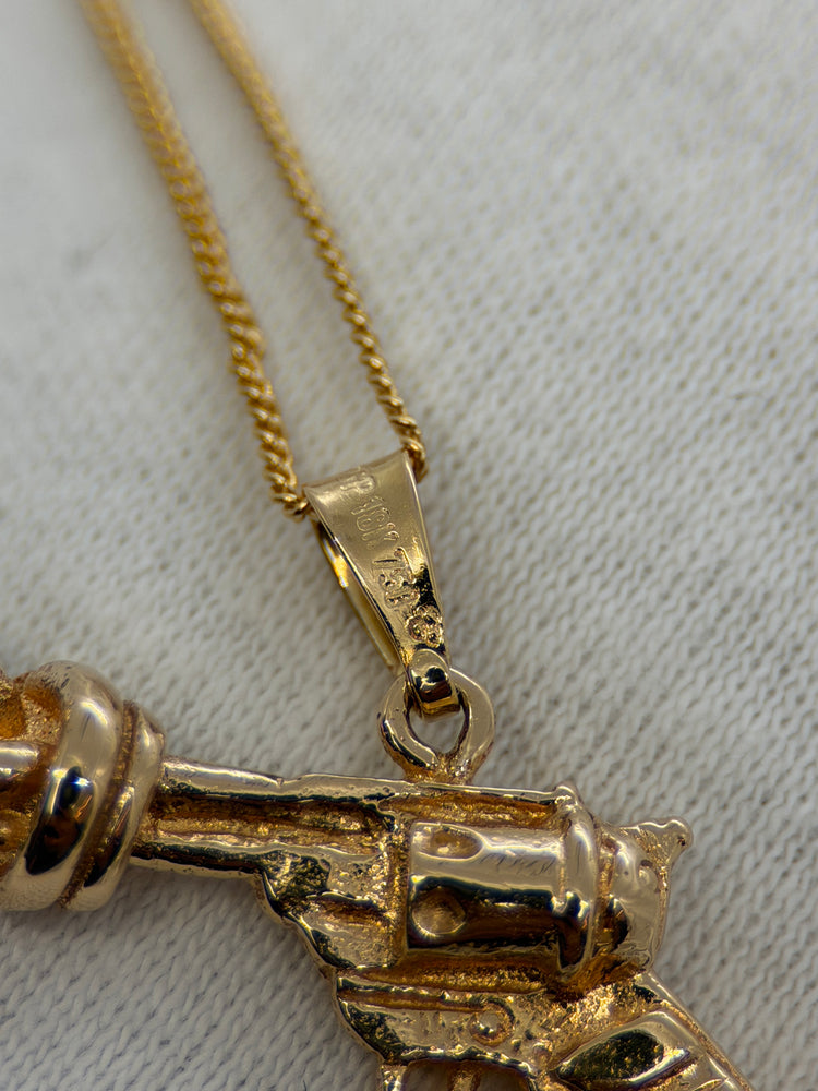 18K Pendant – Pistol with Knot, 2.5 cm