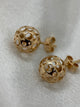 18K Spherical Pierced Earrings – 1.2 cm, 2.8g