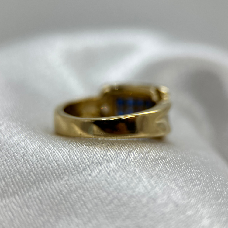 18K Ring med Safirer och Diamanter – 0,53 ct ringstorlek 49½