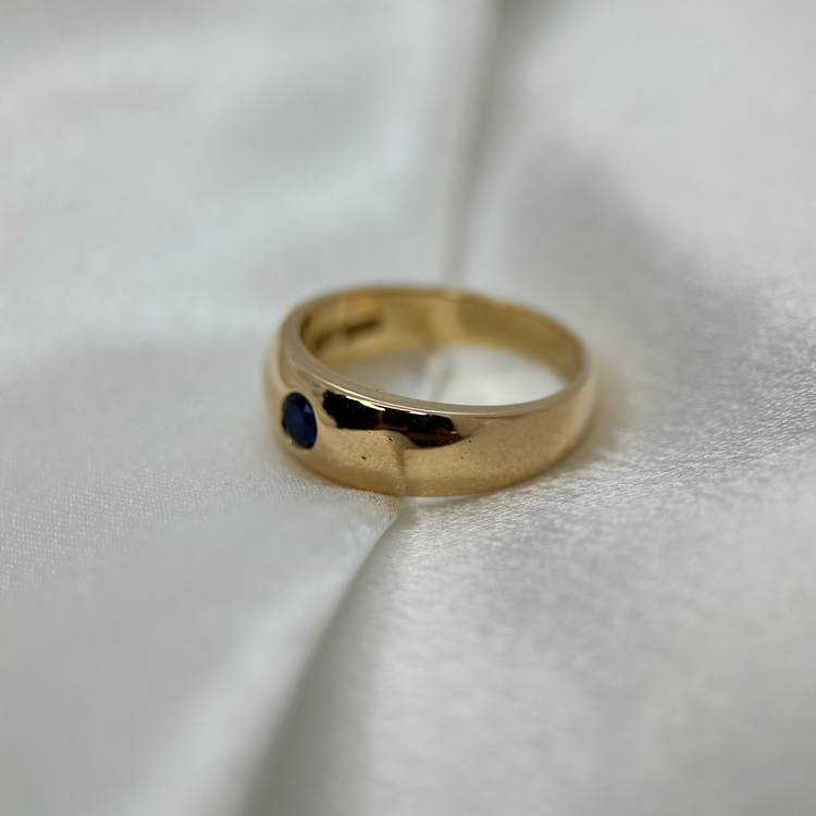 18K Safirring - ringstorlek 61