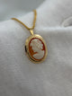 18K Shell Cameo Brooch/Pendant – Lady in Profile