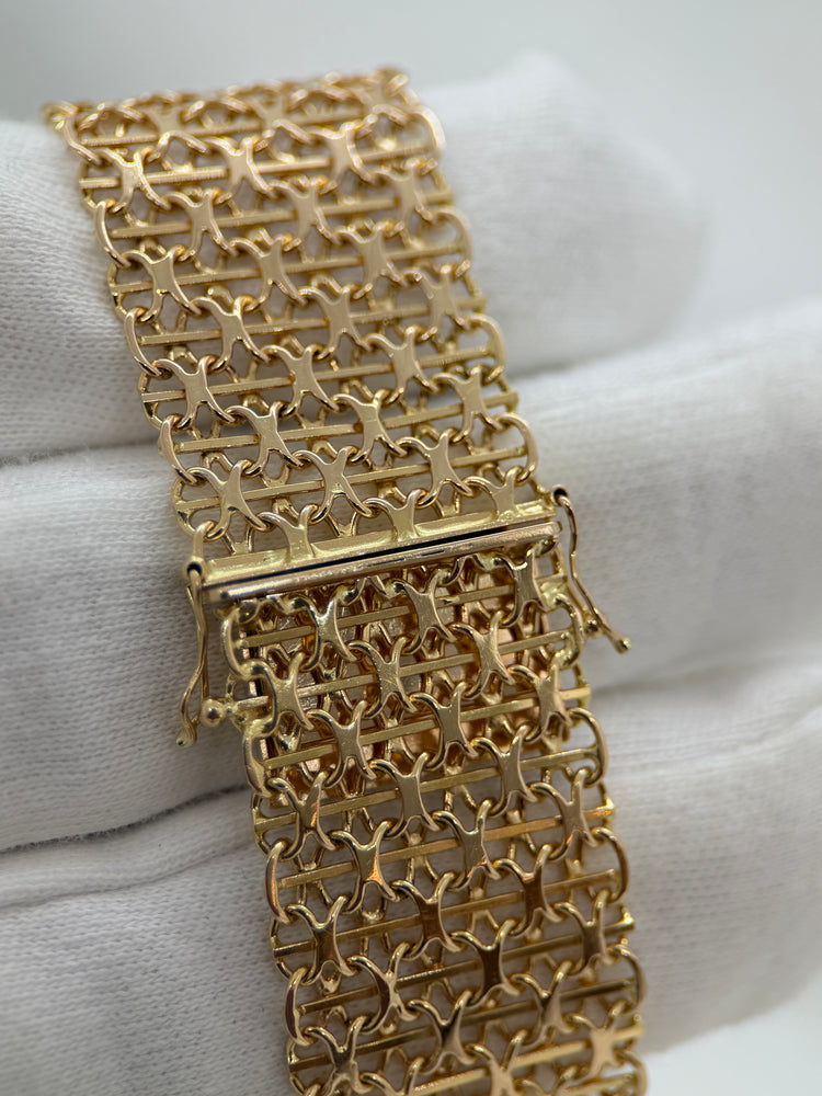 18K Armband med X-länk – 32.6g, 18.5 cm