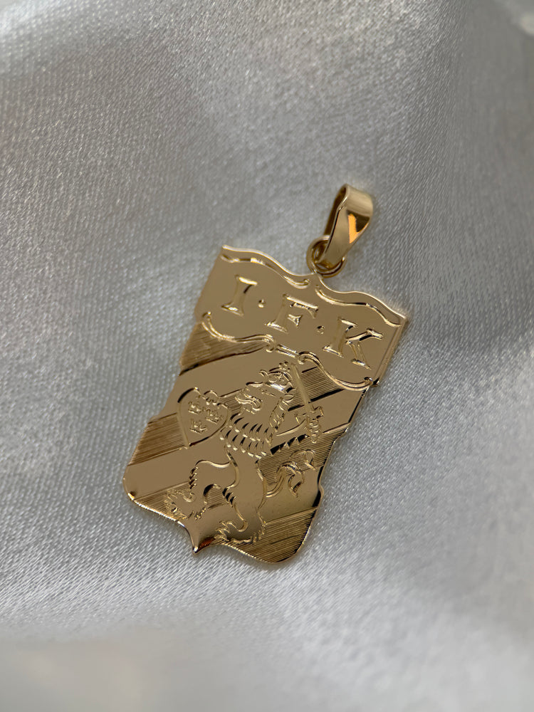18K Gold Pendant – IFK Emblem, 6.7g