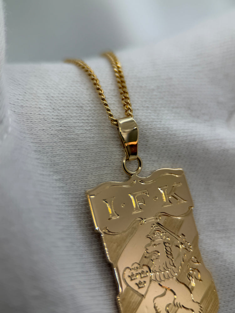 18K Gold Pendant – IFK Emblem, 6.7g