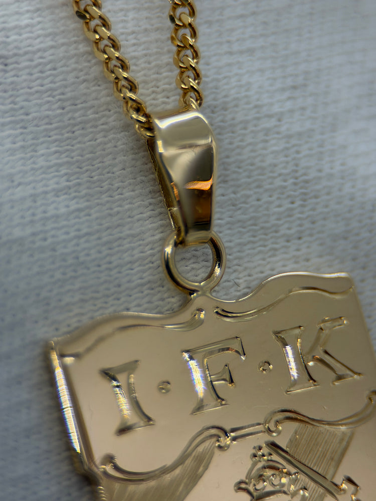18K Gold Pendant – IFK Emblem, 6.7g