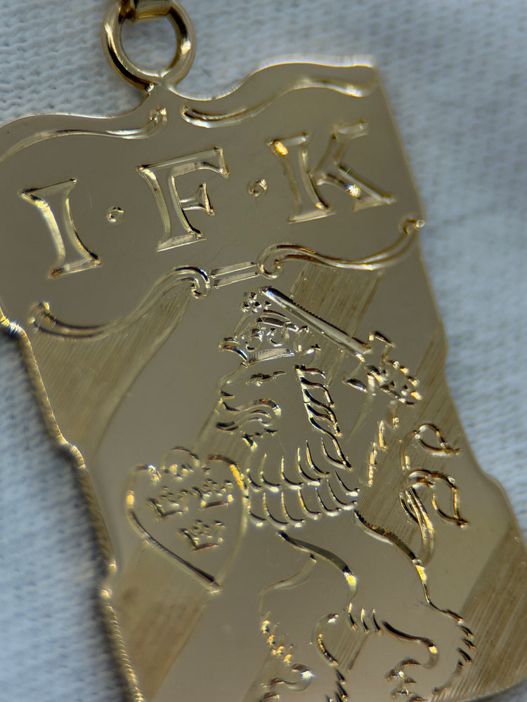 18K Gold Pendant – IFK Emblem, 6.7g