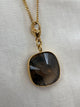 18K Smokey Quartz Pendant – Cushion Cut, 5.5g