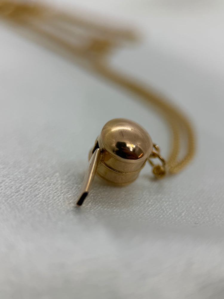 18K Guldberlock – Visselpipa, 2.3 cm