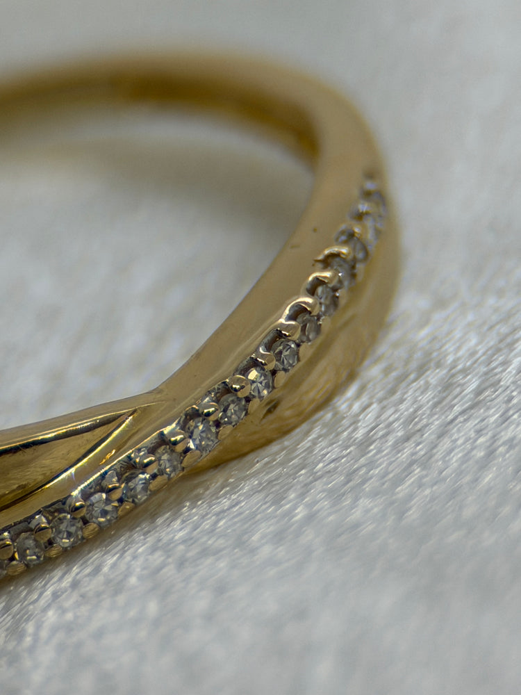 18K Crossover diamantring – Storlek 56.5