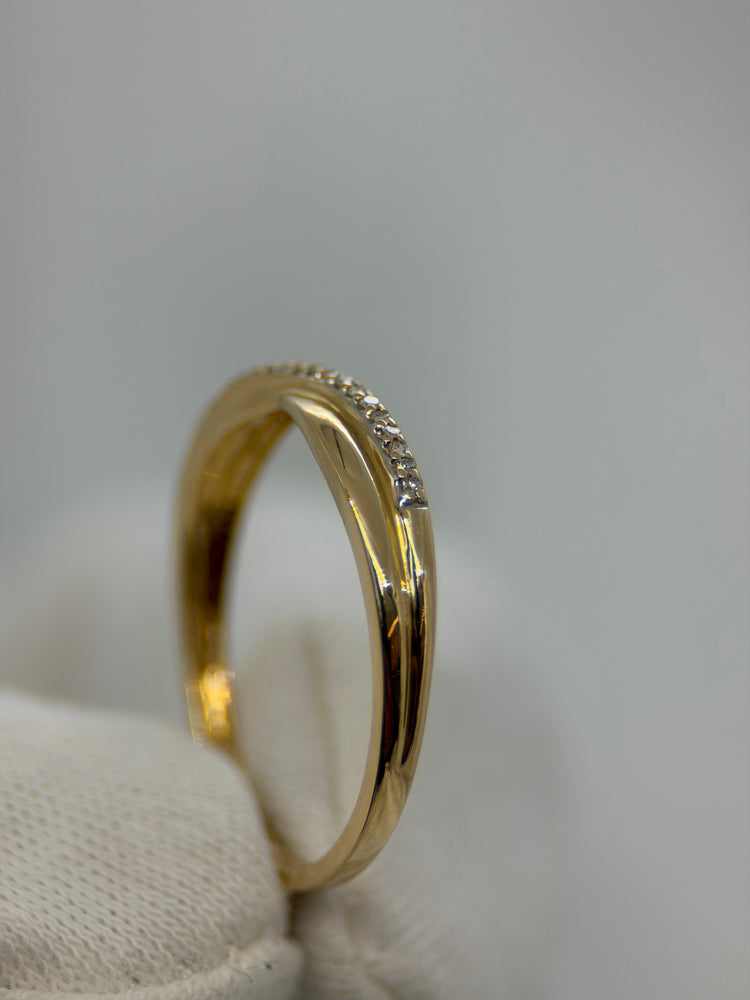 18K Crossover diamantring – Storlek 56.5