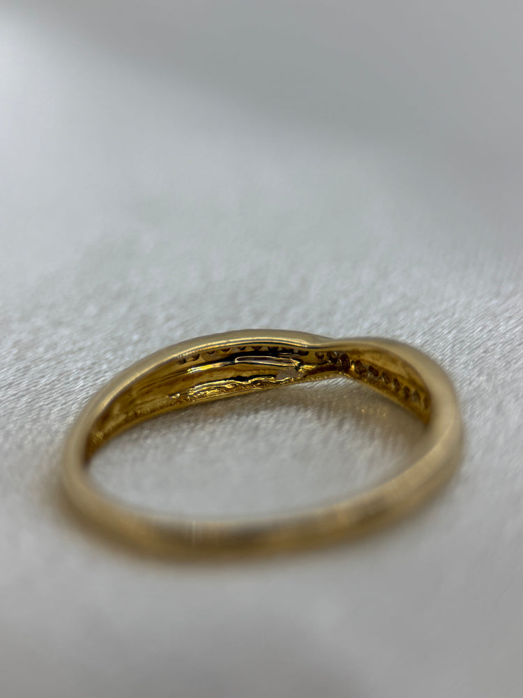 18K Crossover diamantring – Storlek 56.5