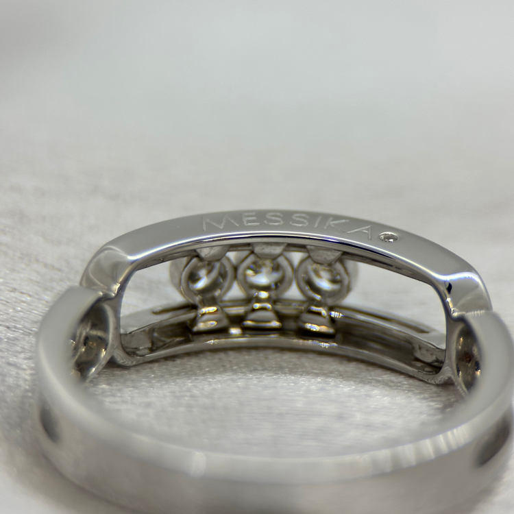 18K Messika 'Move Ring' med Tre Diamanter - 0,24 ct ringstorlek 60