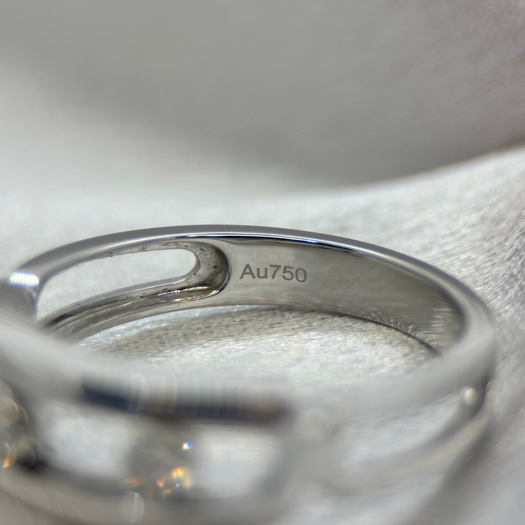 18K Messika 'Move Ring' med Tre Diamanter - 0,24 ct ringstorlek 60