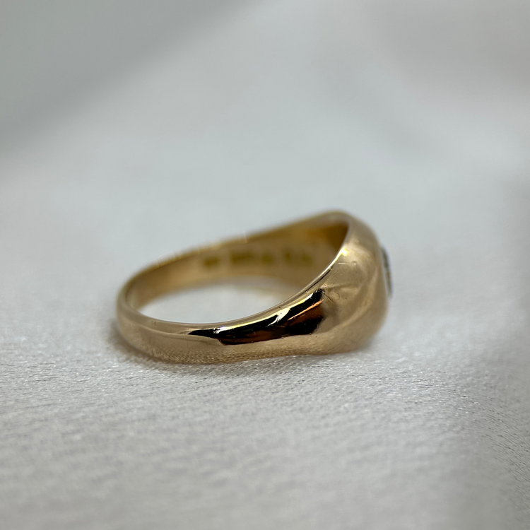 18K Diamant Signetring – 0,90 ct (1968) ringstorlek 58½