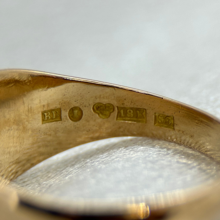 18K Diamant Signetring – 0,90 ct (1968) ringstorlek 58½