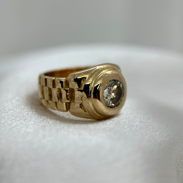 18K Diamantklackring - 1,29 ct ringstorlek 53