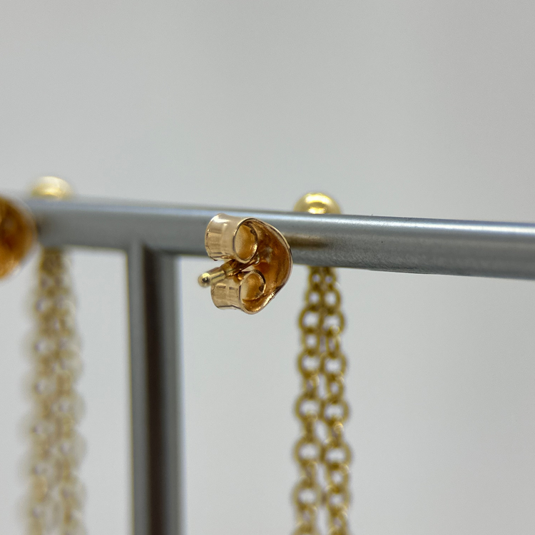 18K Ametist och Topas örhängen - 5 cm