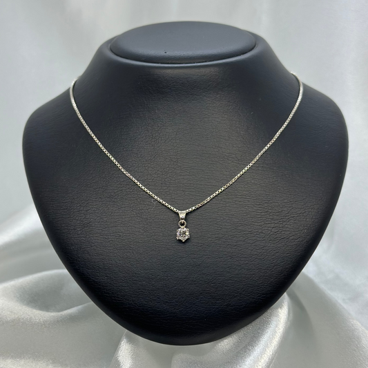 18K Diamanthänge med Kedja – 0,30 ct 43 cm