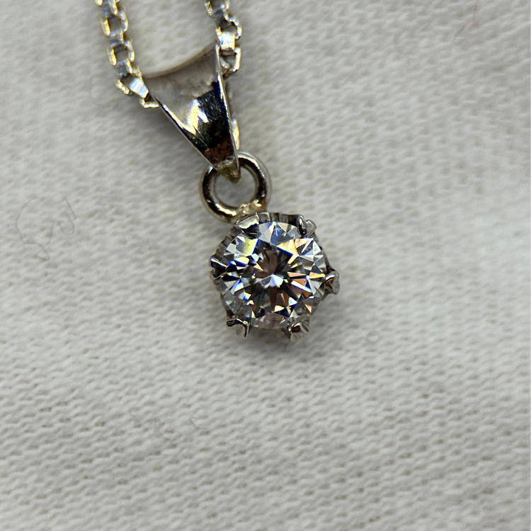 18K Diamanthänge med Kedja – 0,30 ct 43 cm