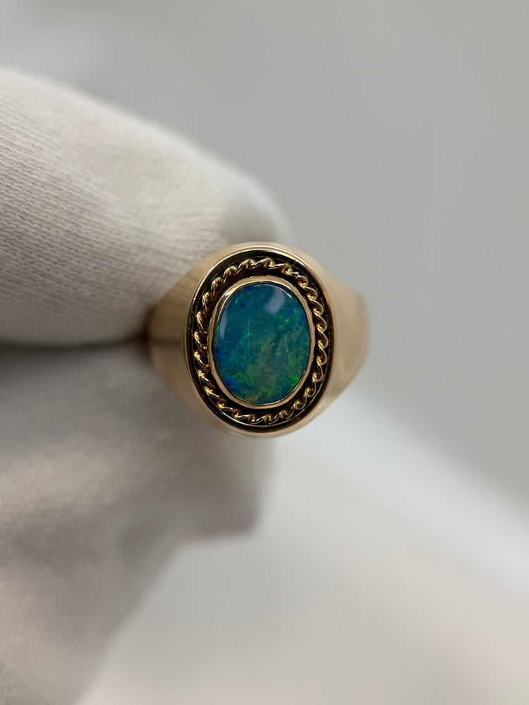 18K Signetring med Opal – Storlek 46.5