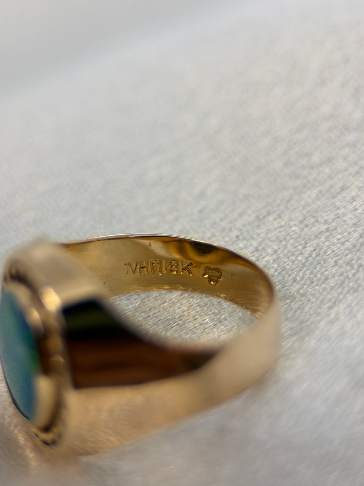 18K Signetring med Opal – Storlek 46.5