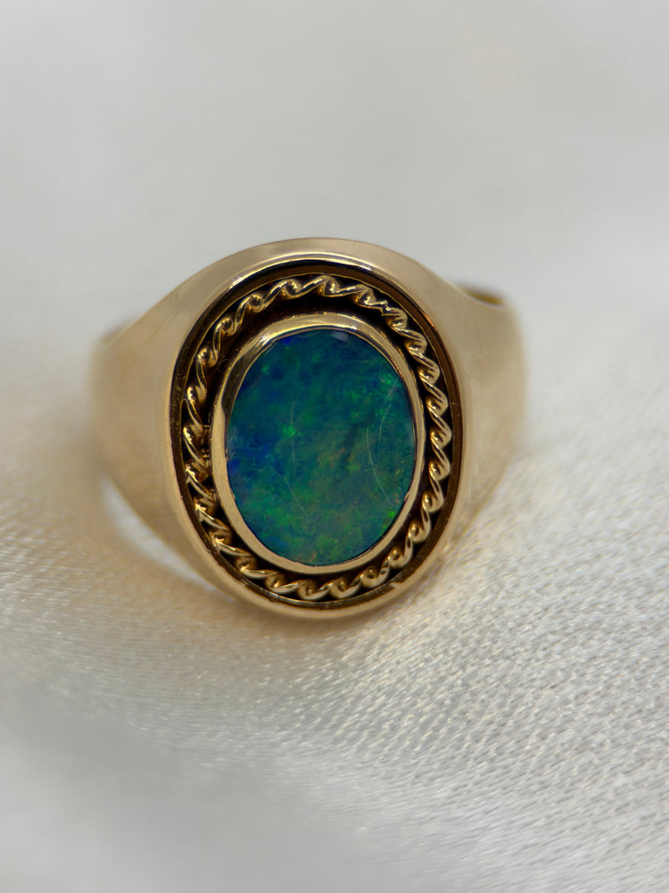 18K Signetring med Opal – Storlek 46.5