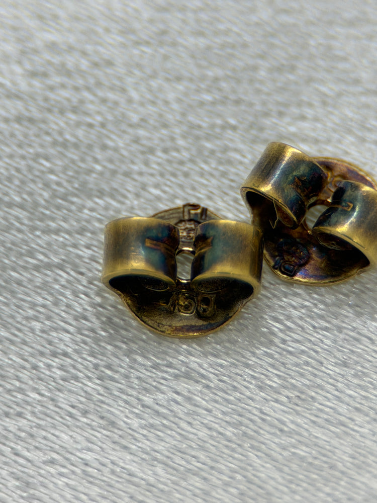 18K Tricolor Creolérhängen med diamanter – 1.3 cm