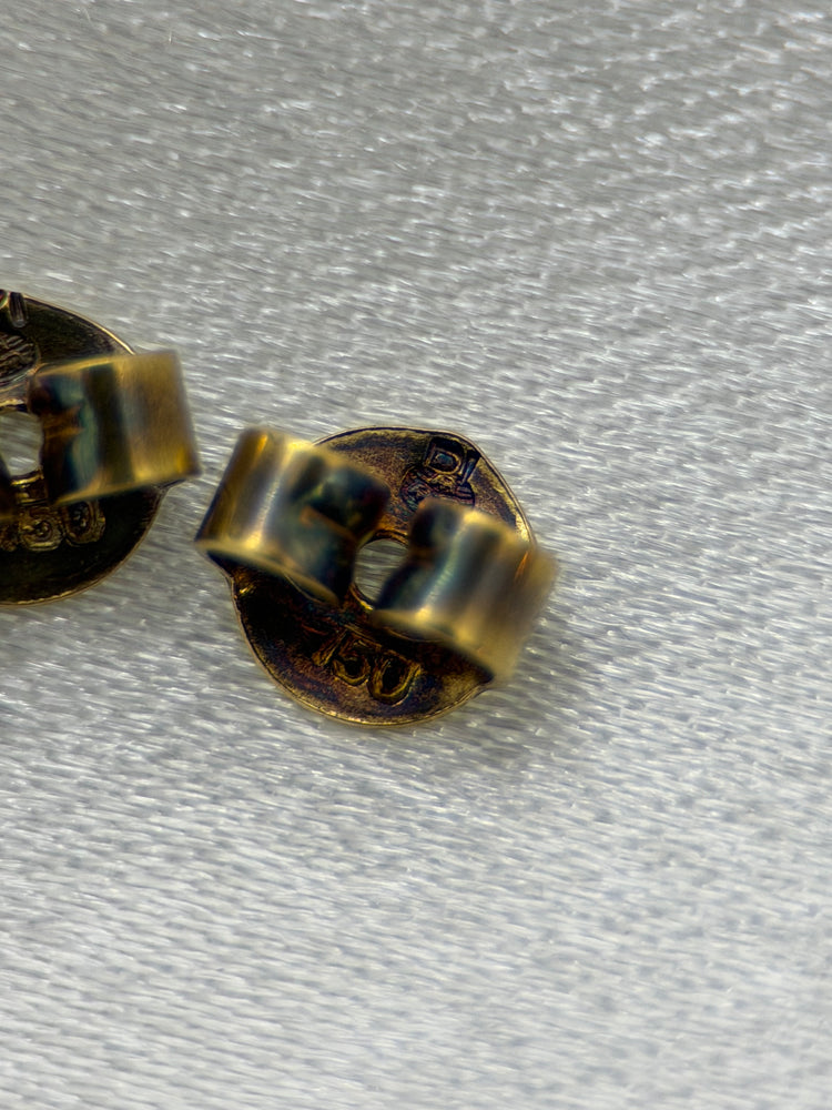 18K Tricolor Creolérhängen med diamanter – 1.3 cm