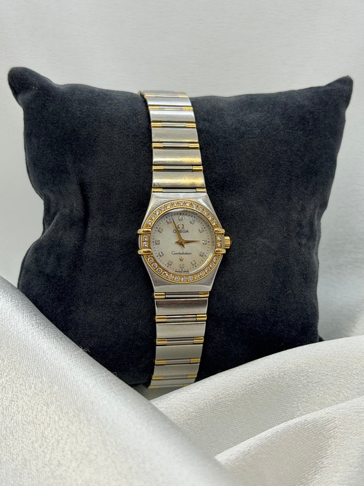 Omega Constellation Damklocka – Tvåfärgad, Diamantbezel, Pärlemorsurtavla