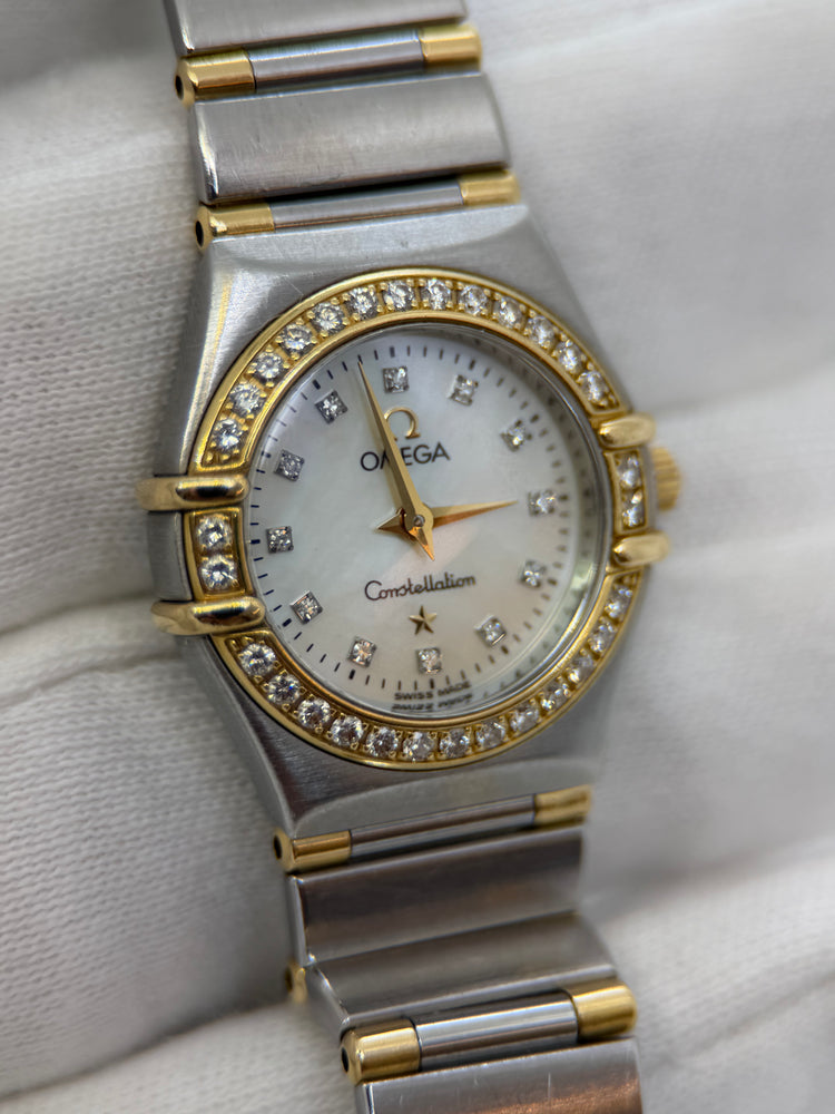 Omega Constellation Damklocka – Tvåfärgad, Diamantbezel, Pärlemorsurtavla