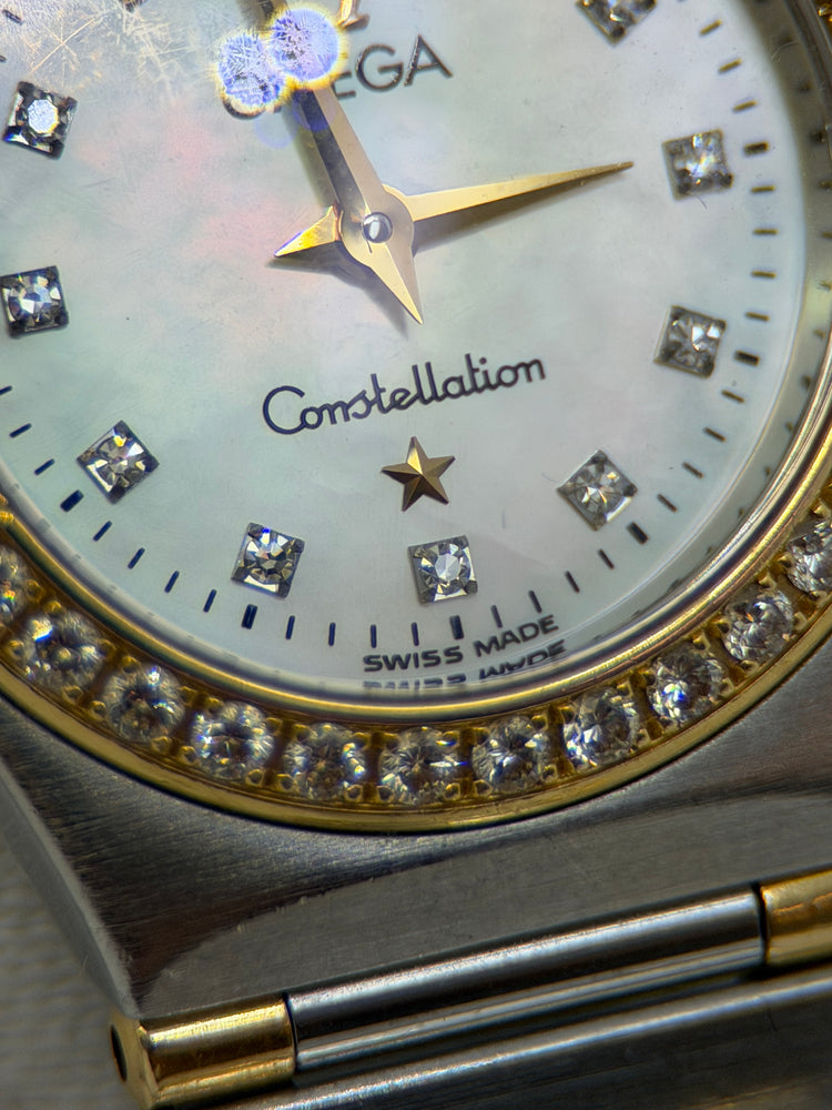 Omega Constellation Damklocka – Tvåfärgad, Diamantbezel, Pärlemorsurtavla