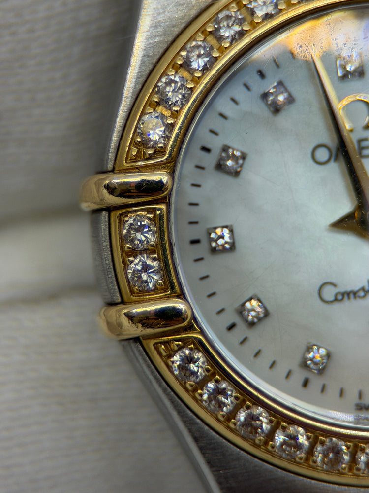 Omega Constellation Damklocka – Tvåfärgad, Diamantbezel, Pärlemorsurtavla