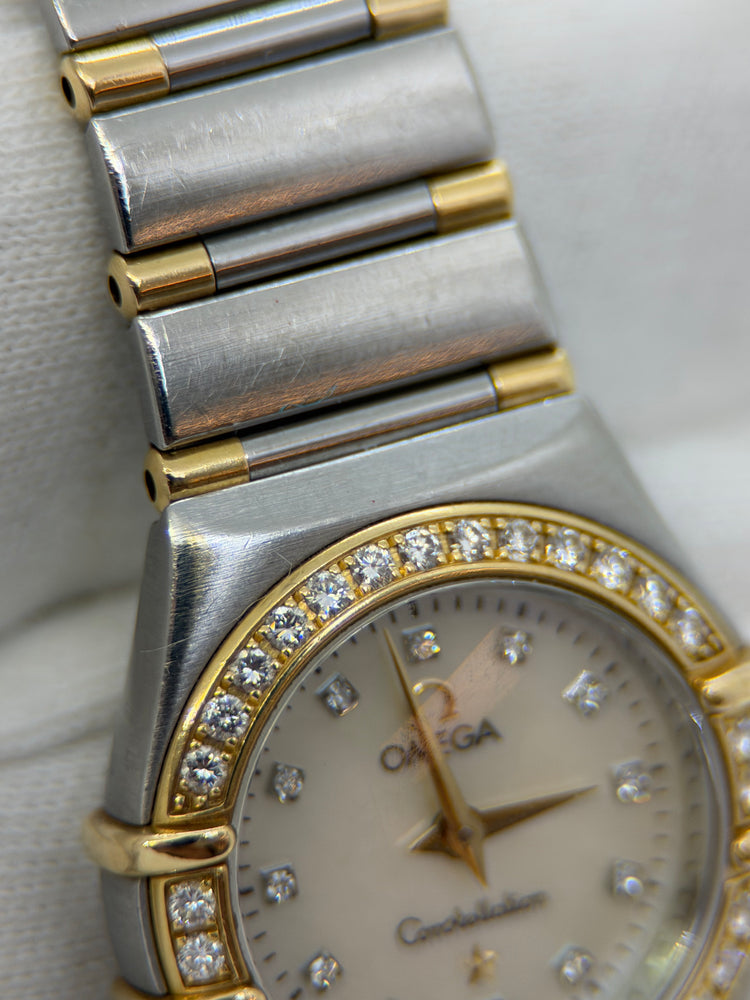 Omega Constellation Damklocka – Tvåfärgad, Diamantbezel, Pärlemorsurtavla