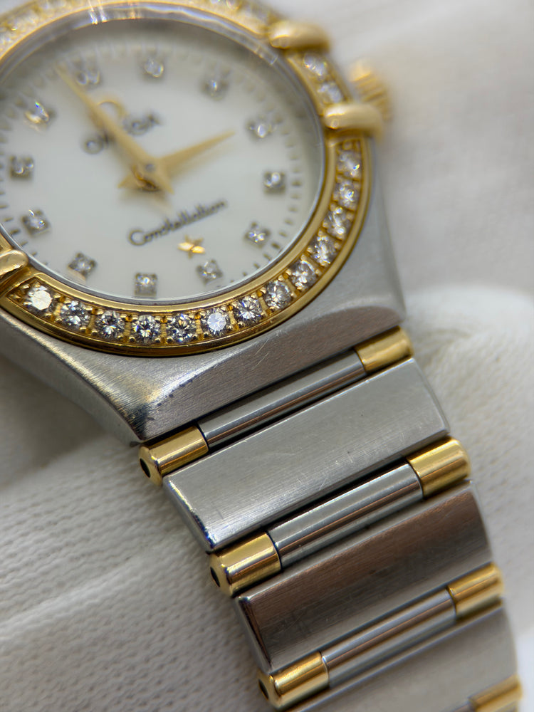 Omega Constellation Damklocka – Tvåfärgad, Diamantbezel, Pärlemorsurtavla