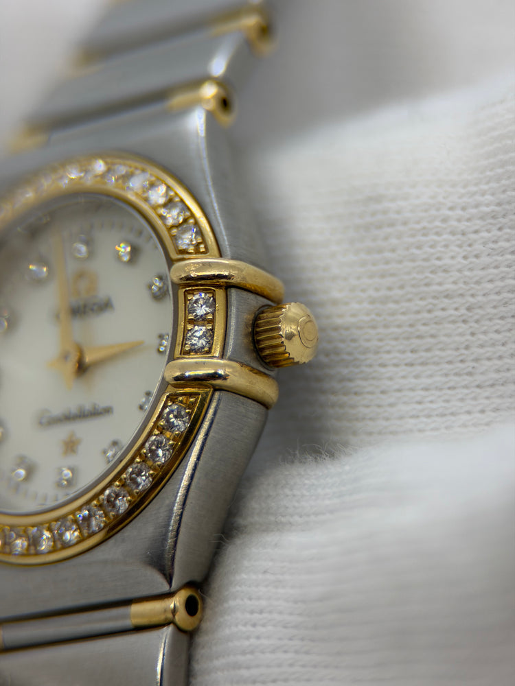 Omega Constellation Damklocka – Tvåfärgad, Diamantbezel, Pärlemorsurtavla