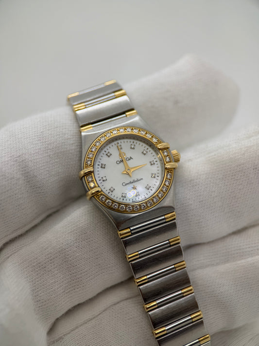 Omega Constellation Ladies Watch – Two-Tone, Diamond Bezel, Mother-of-Pearl Dial