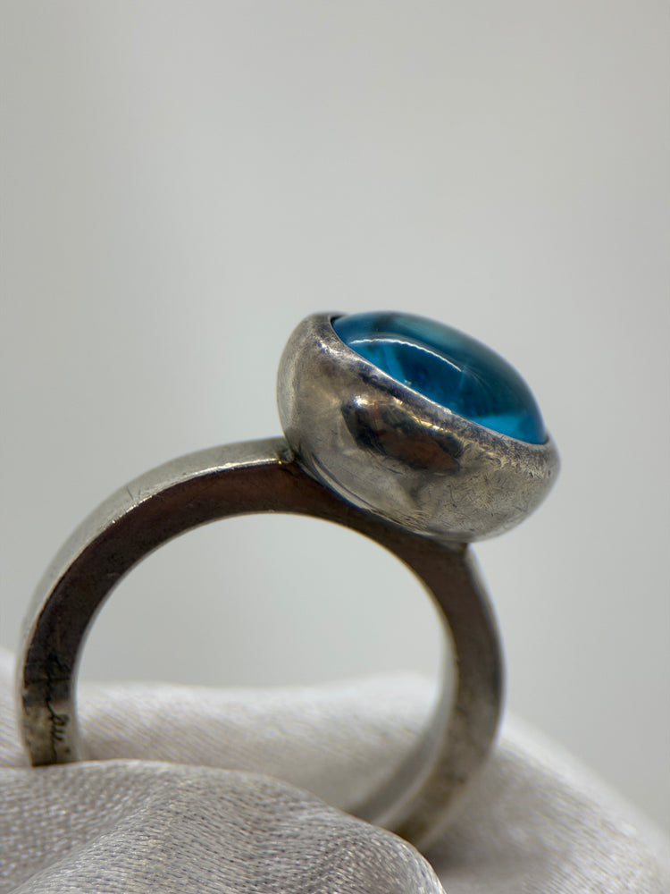 EFVA ATTLING “Love Bead” Ring – Topas & Silver, Storlek 53