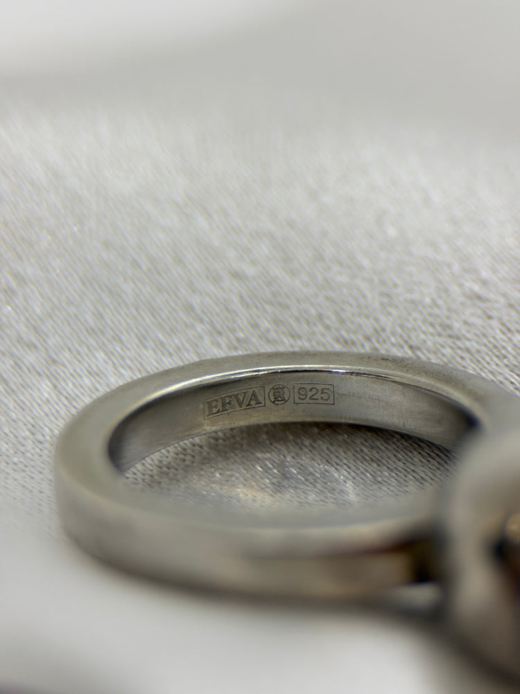 EFVA ATTLING “Love Bead” Ring – Topas & Silver, Storlek 53