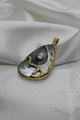 14K Gold Pendant with Blister Mother of Pearl and Diamonds