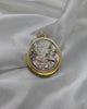 18K Gold Cameo Brooch/Pendant with Shell and Diamonds